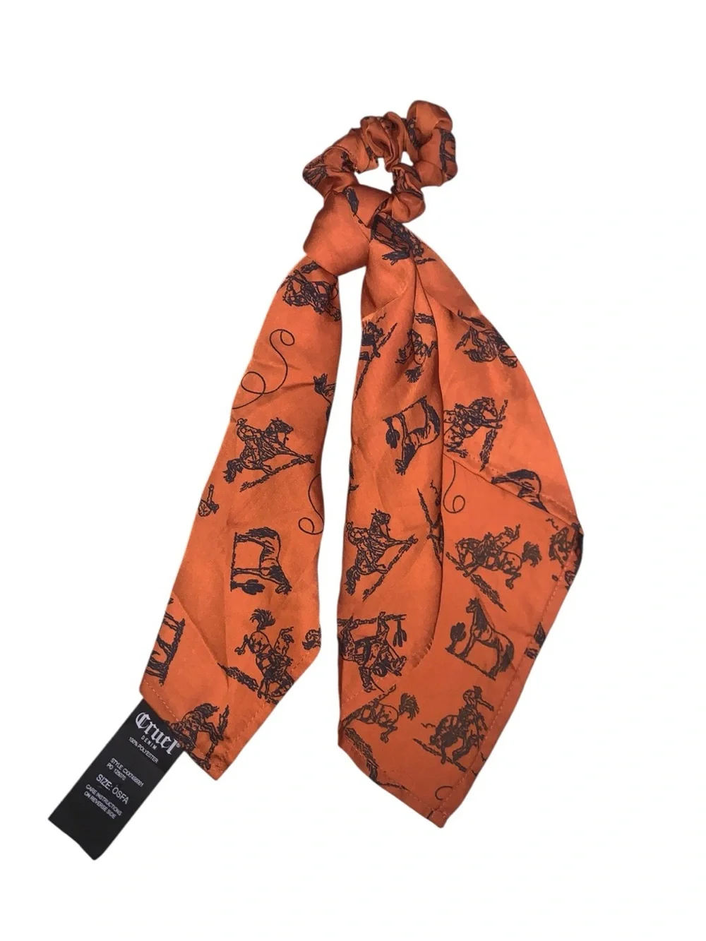 Cruel Denim Western Scrunchie Hair orange Cowgirl Horses